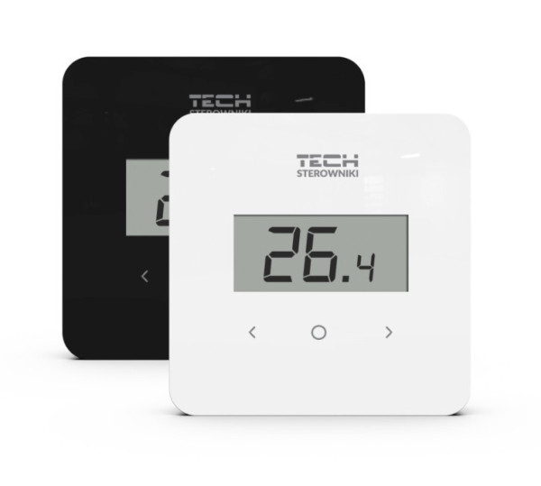 TECH EU-R-8b PLUS Bezdrátový pokojový termostat dvoupolohový s vestavěným čidlem vlhkosti (bílý)