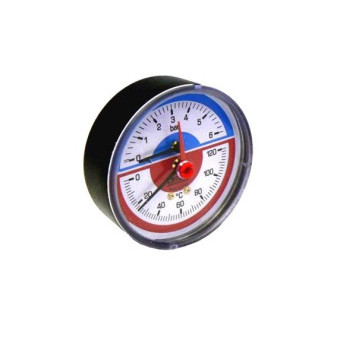 Termomanometr G1/4'x0-6Bar, 0-120°C zadní pr.80mm
