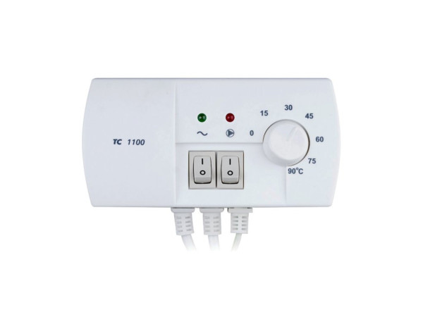TC 1100 termostat pro ovládání oběhového čerpadla, 1x čidlo, 230V, 5-90°C, 2,5°C