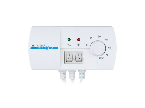 doprodej TC 1100A termostat pro ovládání oběhového čerpadla, Antistop 1x čidlo, 230V, 0-90°C, 2,