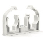 dvojpříchytka na Cu 2x18mm bílá s klipem a maticí M6-Z