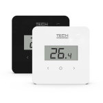 TECH EU-R-8b PLUS Bezdrátový pokojový termostat dvoupolohový s vestavěným čidlem vlhkosti černý