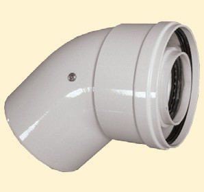 Koleno DN60/100 45°, PPs/Al-kondenzační