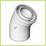 BRILON koleno DN 125/80 - 30° koaxiální