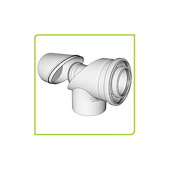 BRILON koleno DN 125/80 - 87° s kontrolním otvorem koaxiální