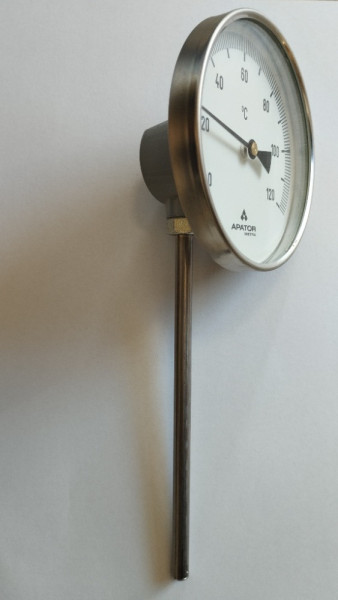 TU teploměr pr.100 spodní 0-120°C st.160mm