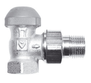 HERZ Termostatický ventil TS-98-VHF, 3/8' rohový, M30x1,5 s přednastavením,šedá krytka