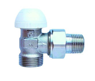 HERZ Termostatický ventil EK TS-98-VHF, 1/2' rohový, M30x1,5 s přednastavením,šedá krytka
